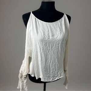 Jennifer Hope 100% silk‎ cold shoulder  blouse XS